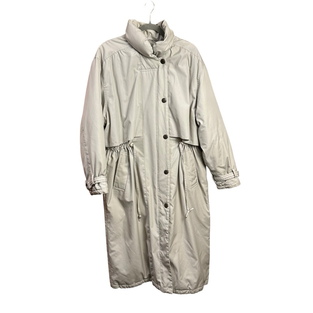 Middlebrook Park Down-Filled Long Beige Trench Coat Style Parka Size L